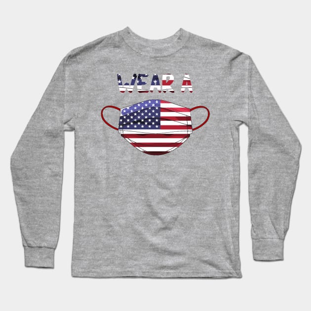 Wear A Mask American Long Sleeve T-Shirt by trendybestgift